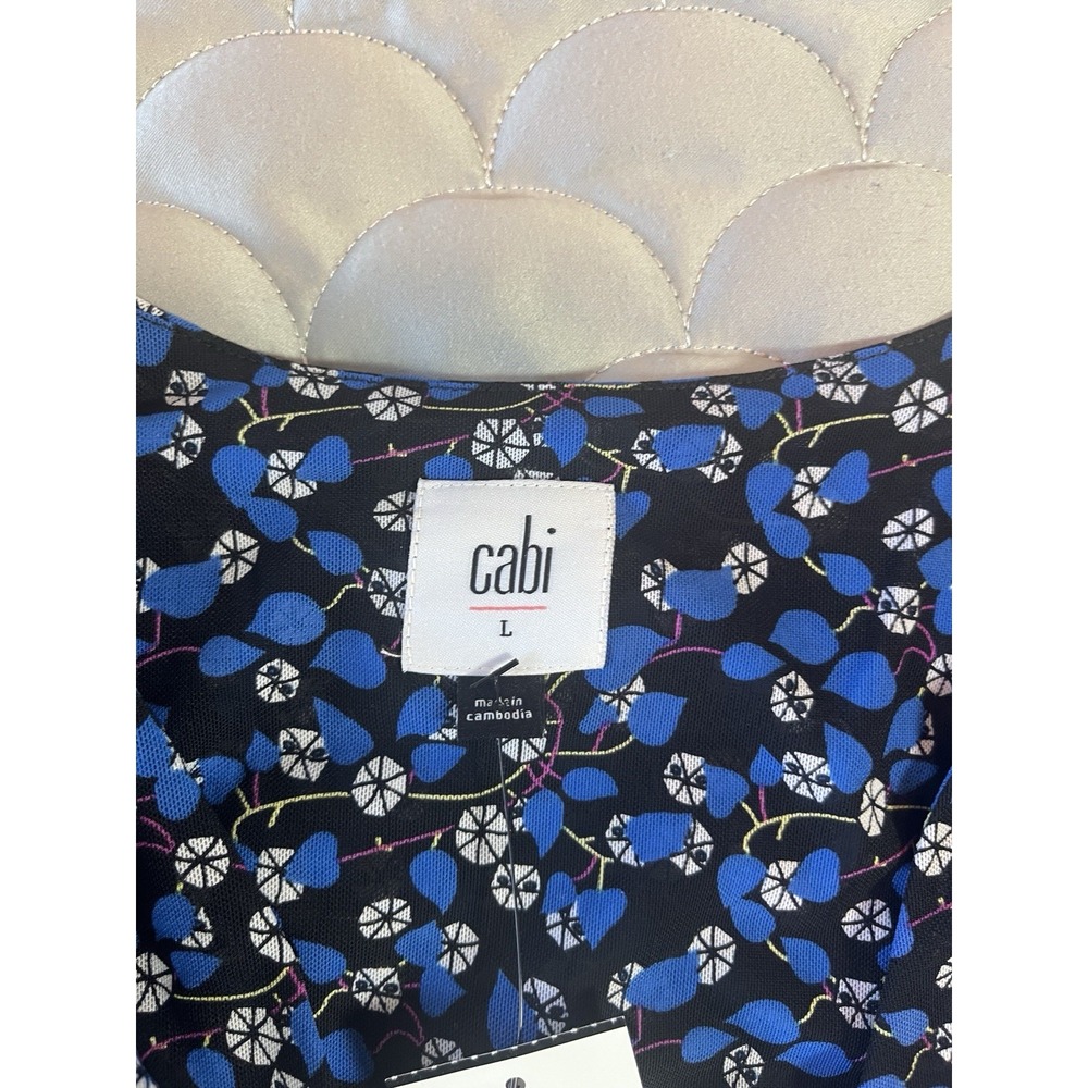 CAbi Womens Dress large Blue #5772 The Ten Dress Long Sleeve Short Dress - Picture 2 of 9